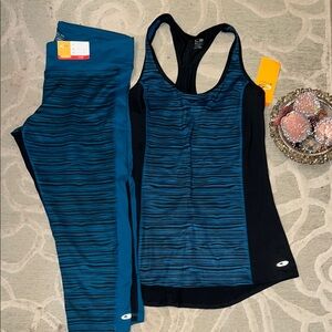 NWT🌷CHAMPION C9🌷Bundle teal duo dry racerback tank capri set